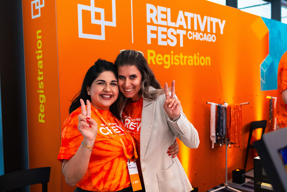 Relativity Fest registration desk crew