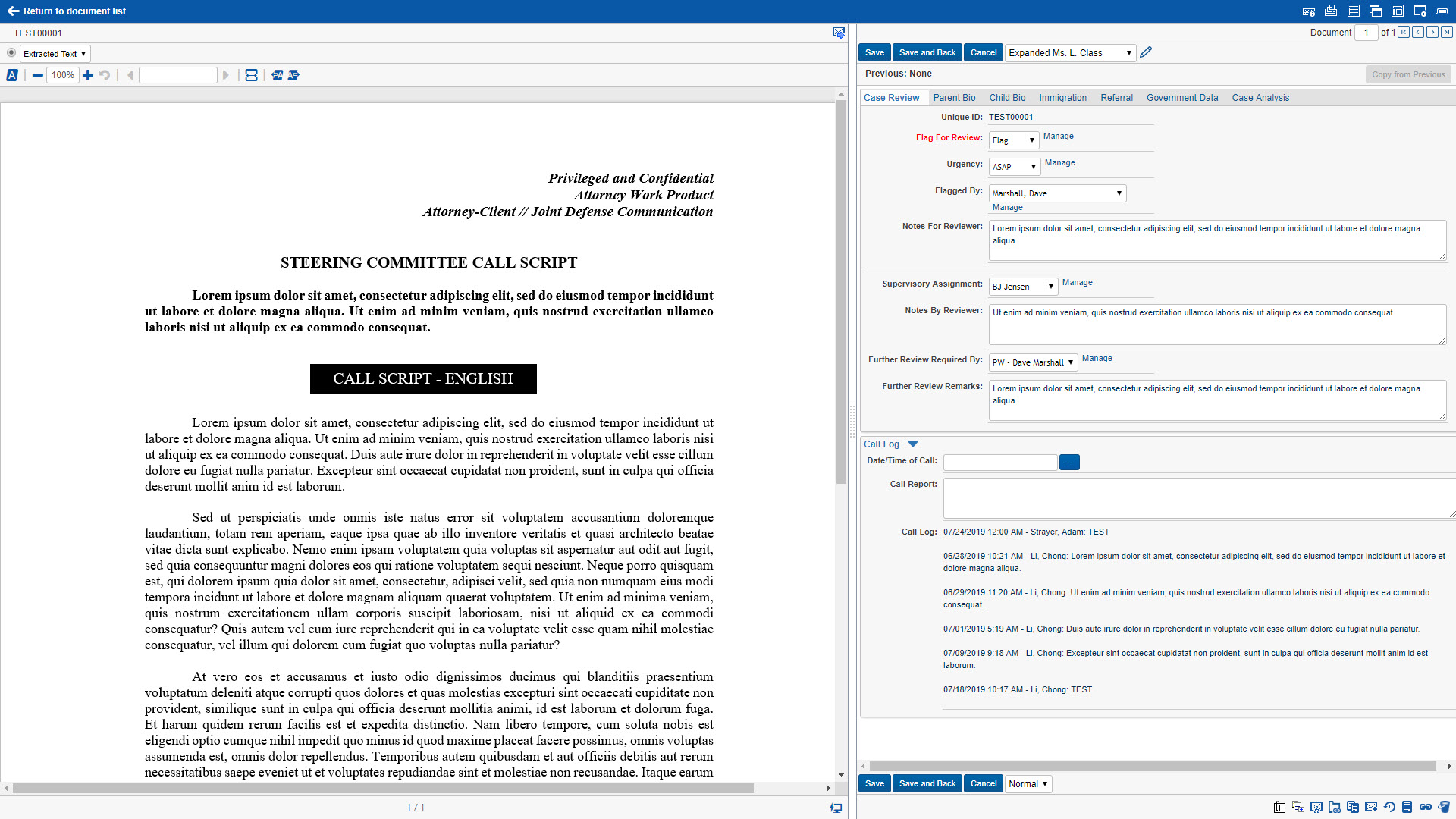 Adapting E-Discovery Tool to Reunite Separated Families by Paul, Weiss Screenshot