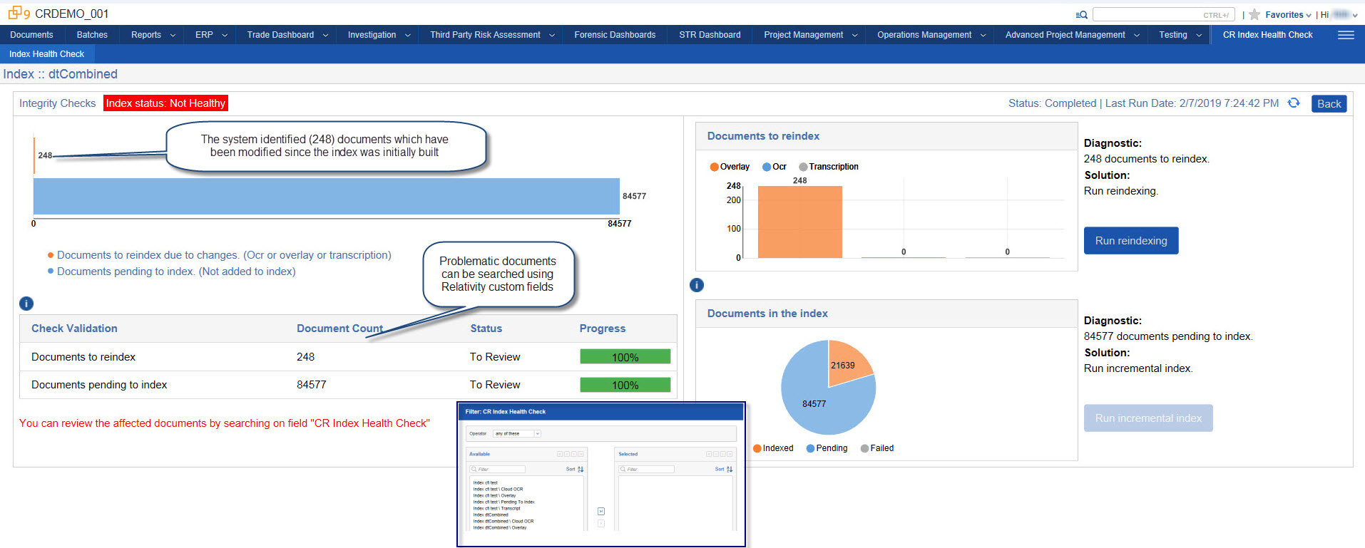 Index Health Check by Control Risks Screenshot