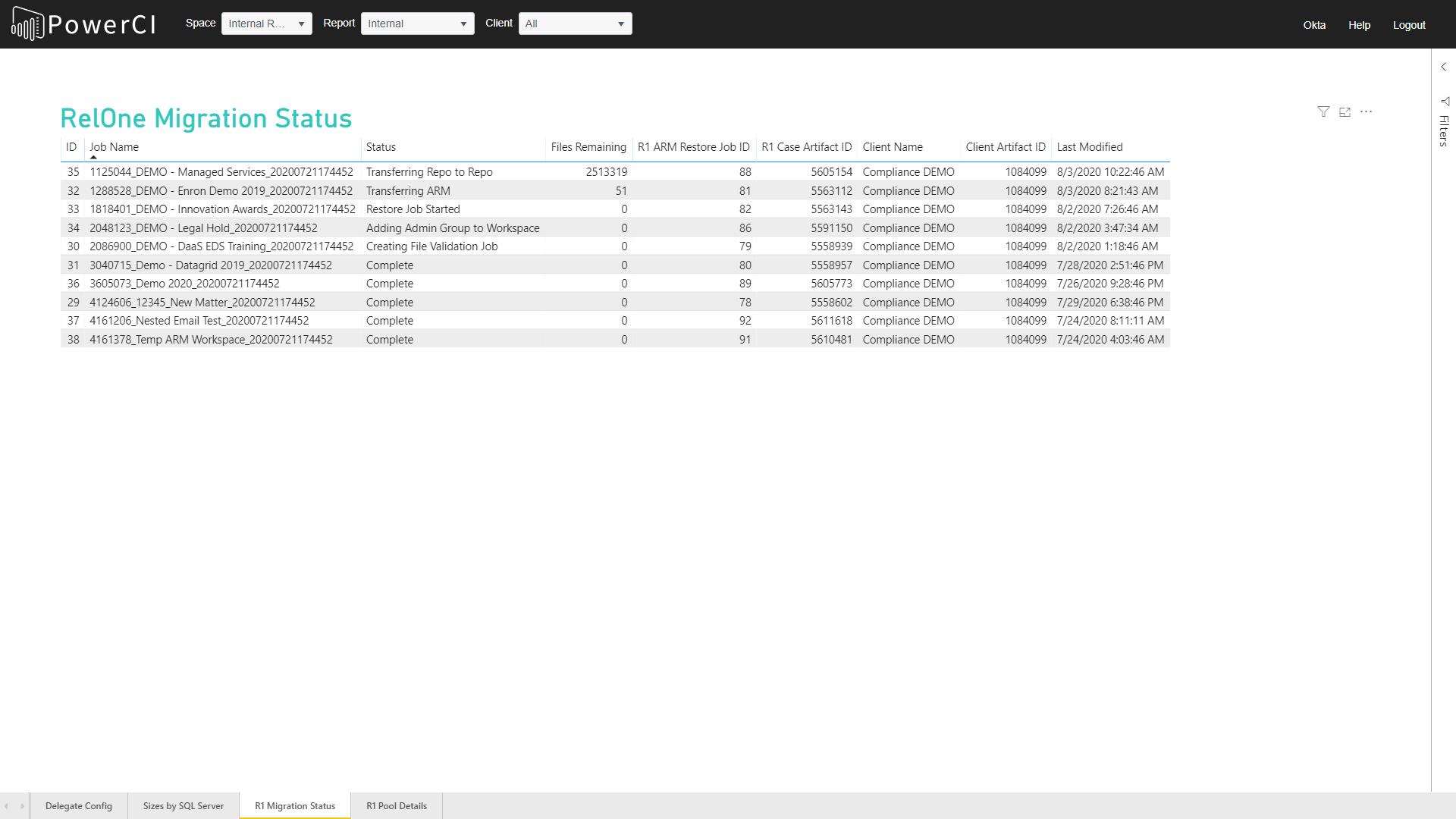 CI Migrate by Compliance Screenshot